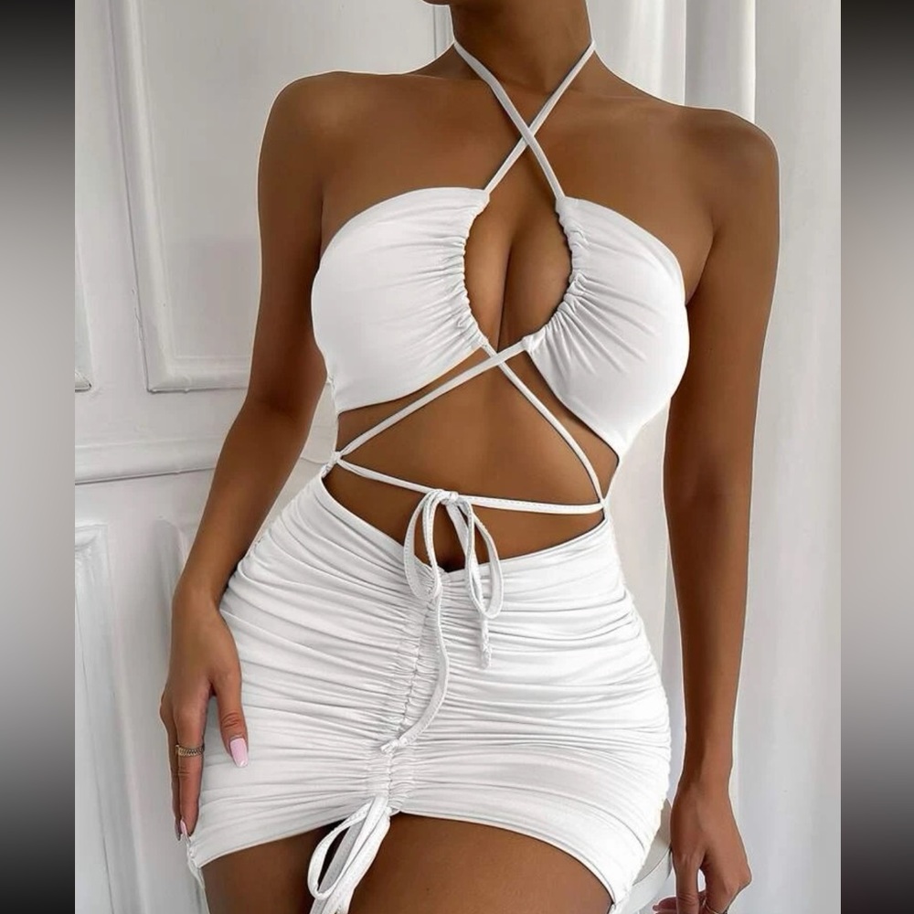 Criss cross ruched dress